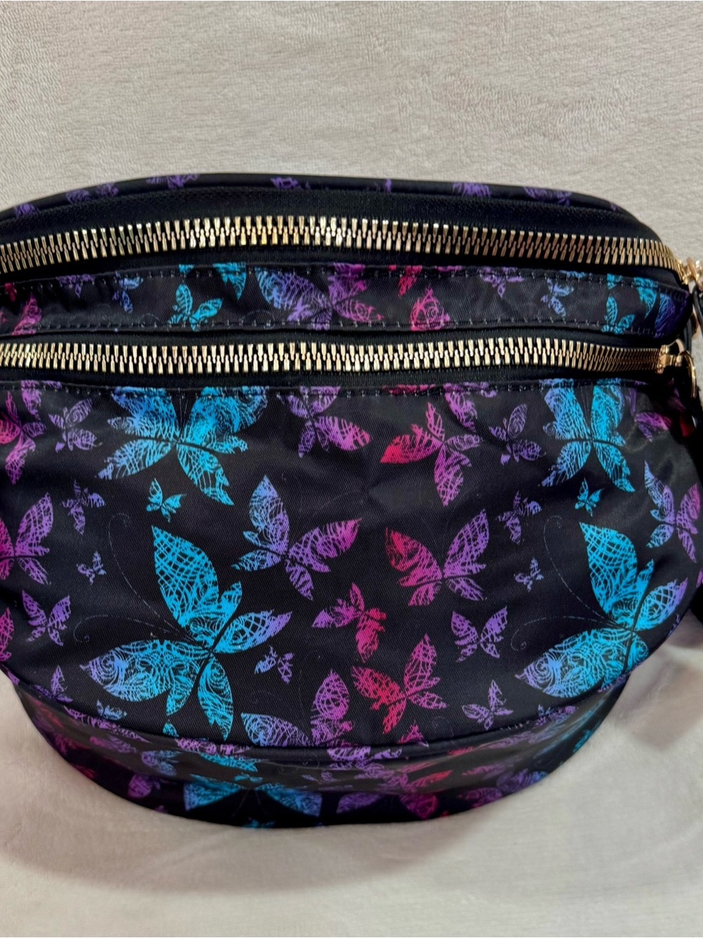 New Butterfly Print Crossbody Bum Bag w/ long strap size inclusive